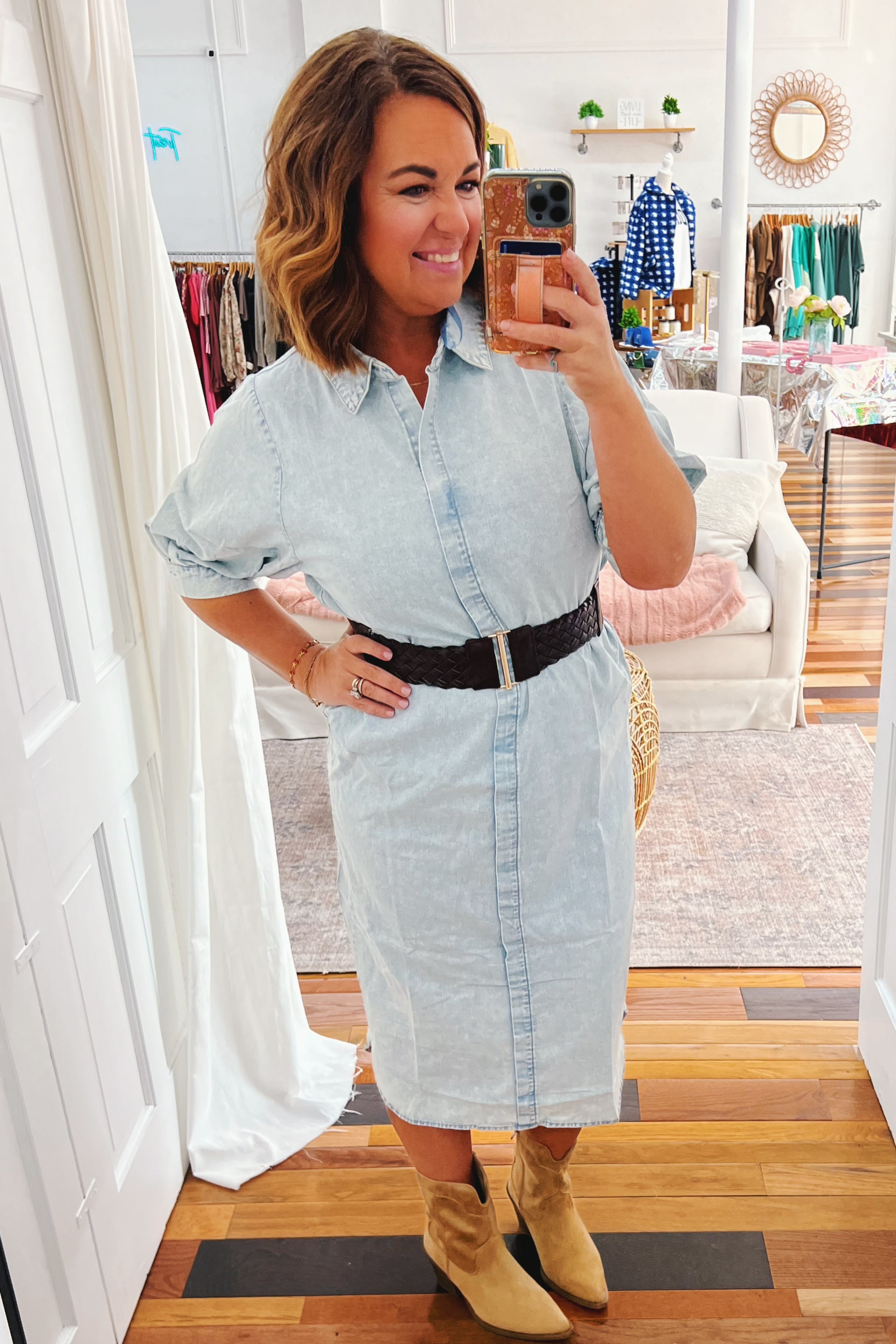 Priscilla Chambray Midi Dress with Collar – Alice & Agnes Priscilla Chambray Midi Dress with Collar – Alice & Agnes