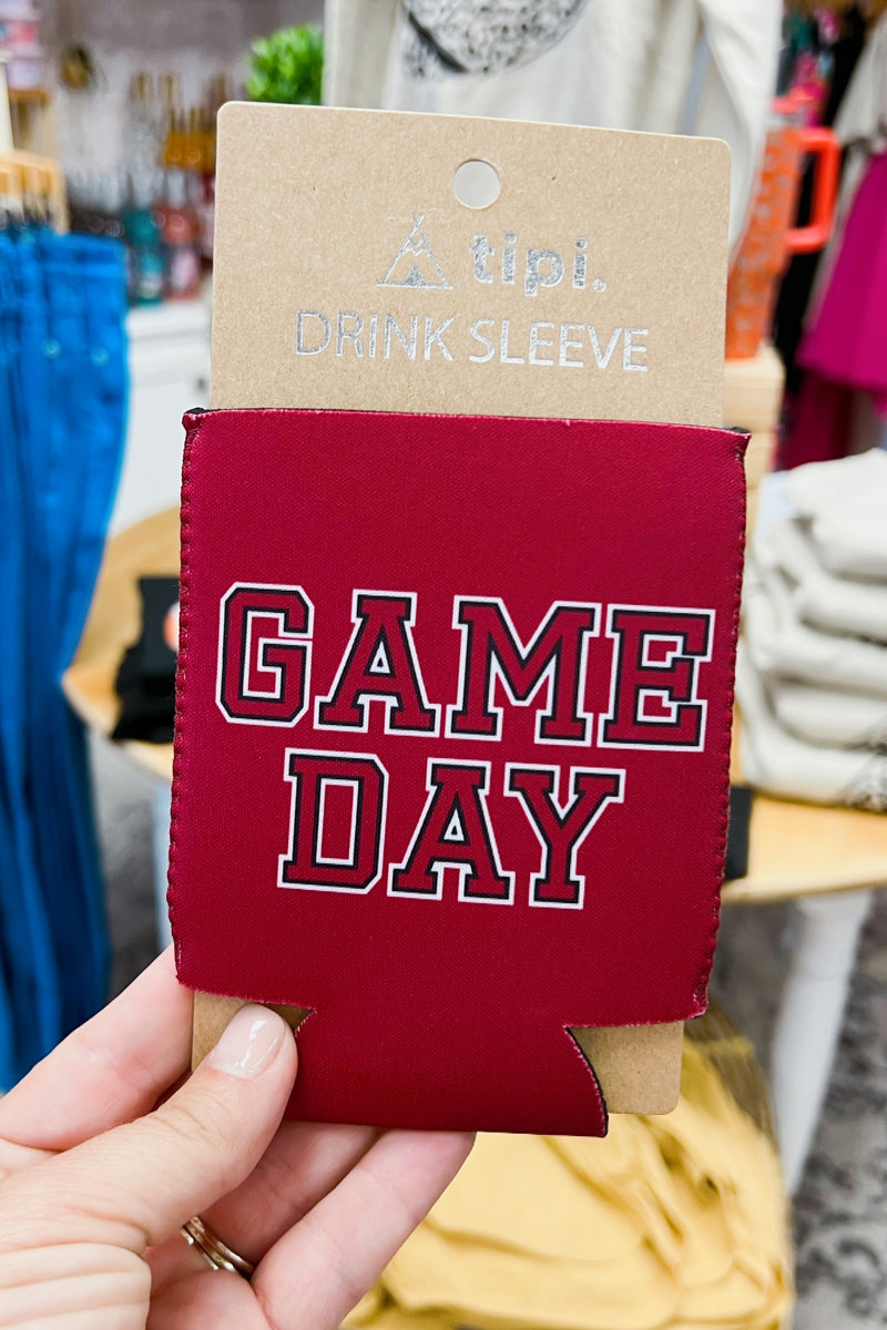 Burgundy GAME DAY Can Sleeve