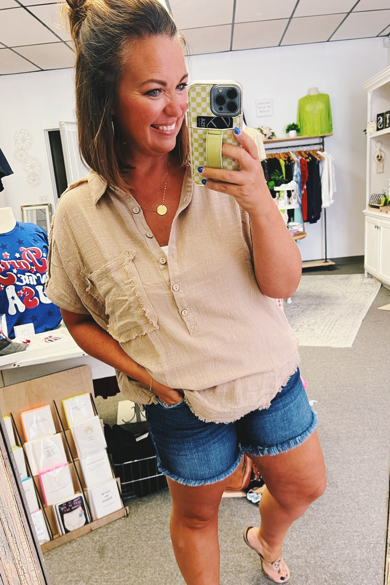 Georgia Cut Edge Cotton Muslin Top: 2 colors