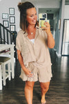 Gail Flutter Hem Cotton Muslin Shorts: 2 colors