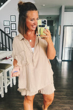 Georgia Cut Edge Cotton Muslin Top: 2 colors