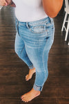 Judy Blue Print Cuffed Relaxed Fit Jeans