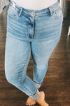 Judy Blue Print Cuffed Relaxed Fit Jeans