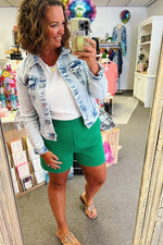 Sadie Kelly Green Trouser Shorts