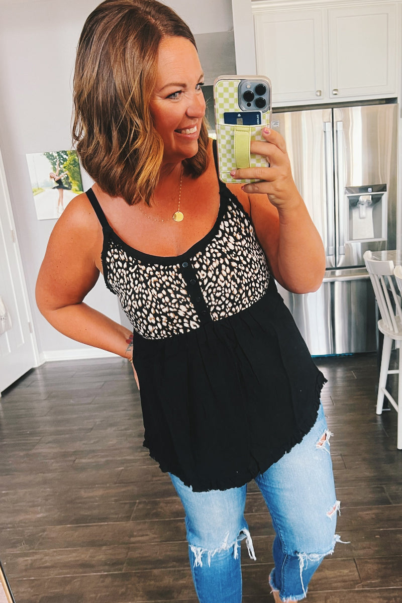 Ursula Animal Print Spaghetti Strap Top - 2 colors