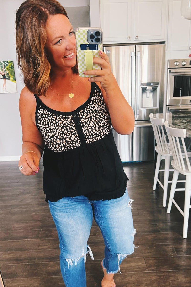 Ursula Animal Print Spaghetti Strap Top - 2 colors