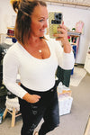 Frances Built-In Bra Long Sleeve Bodysuit - 4 colors