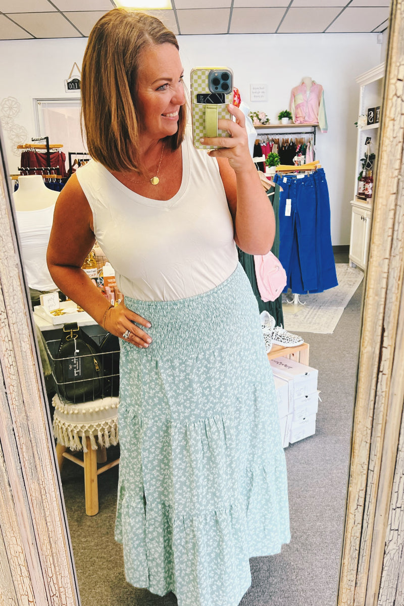 Hannah Ditsy Floral Midi Skirt