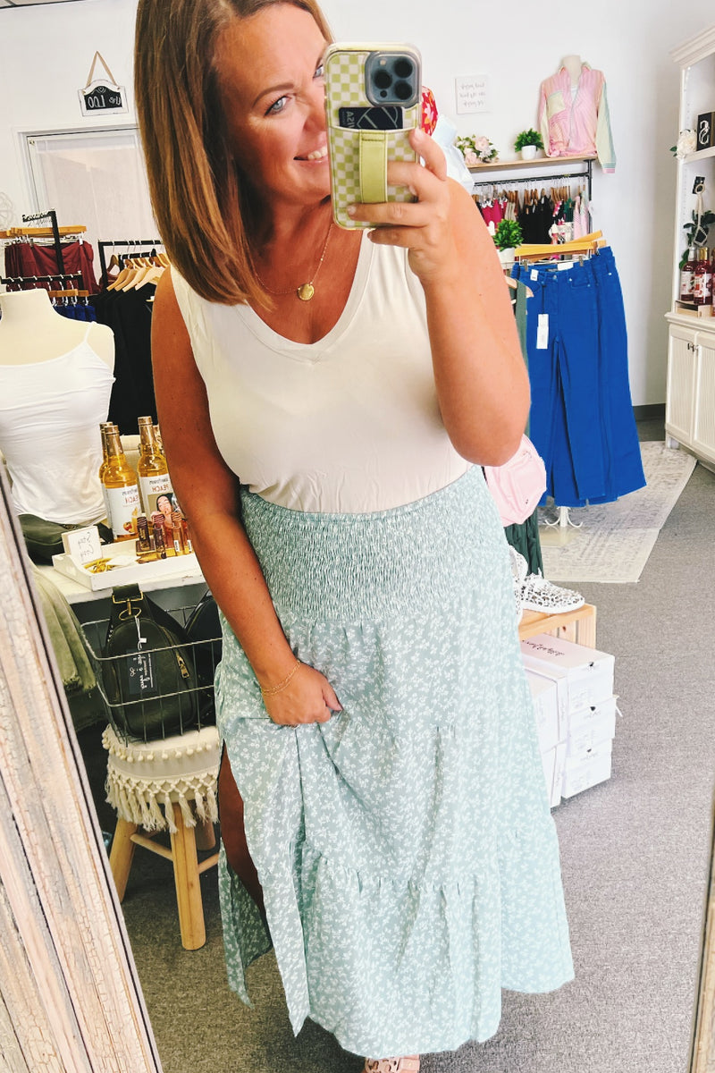 Hannah Ditsy Floral Midi Skirt