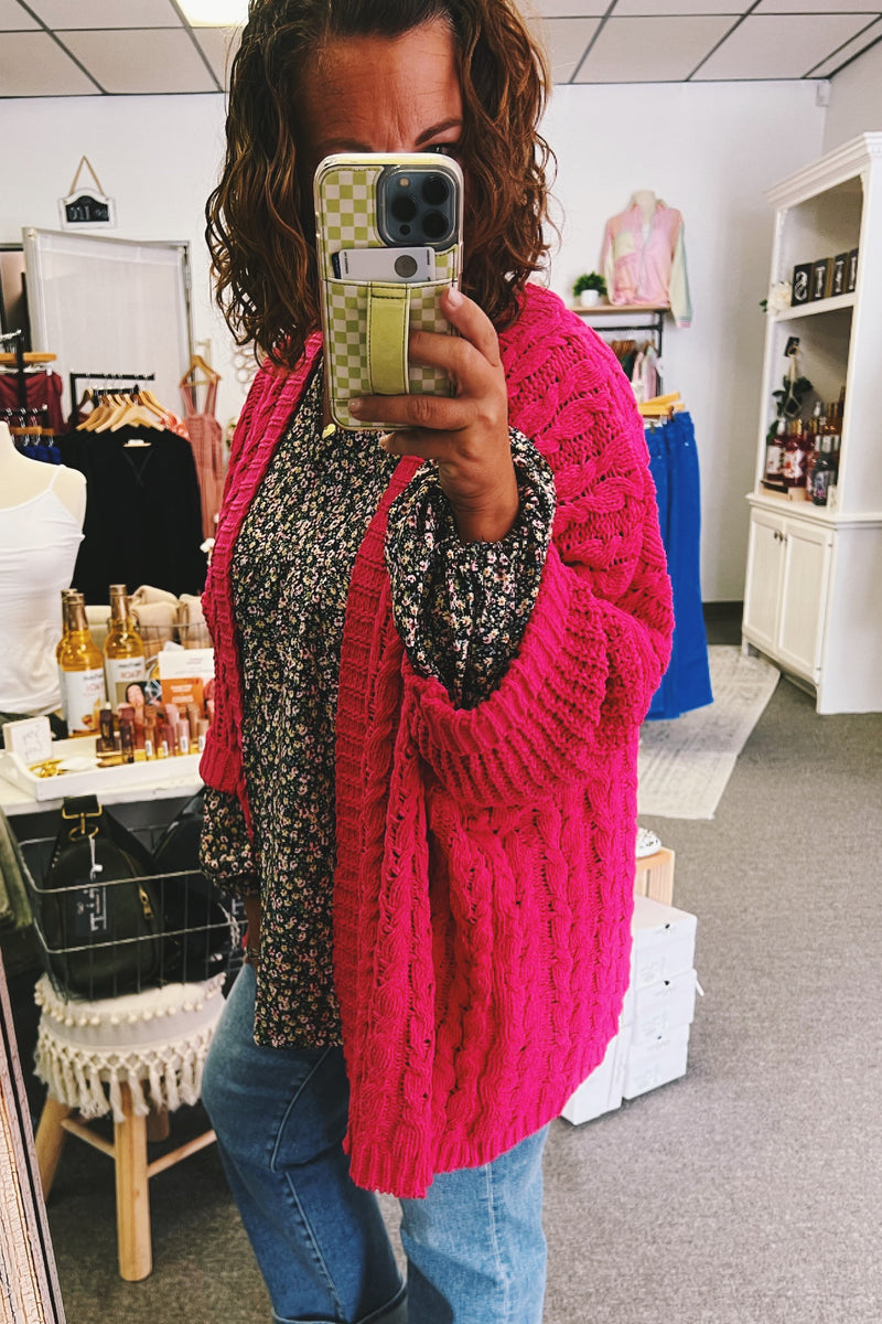 Pearl Chunky 3/4 sleeve Cardigan