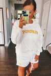 PUMPKIN Graphic Sweatshirt And Shorts Set