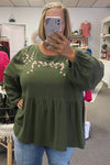 Gretchen Embroidered Peplum Top