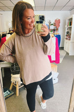 Collette Brushed Hacci Color Blocked Knit Top- 2 colors