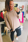 Collette Brushed Hacci Color Blocked Knit Top- 2 colors