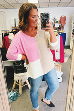 Geneva Colorblock Knit Sweater