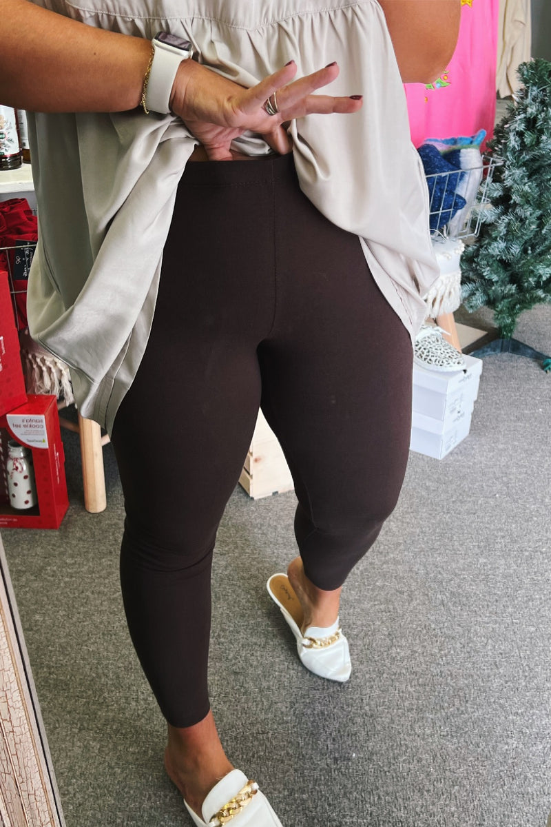 Hannah Cotton Leggings Chocolate Brown