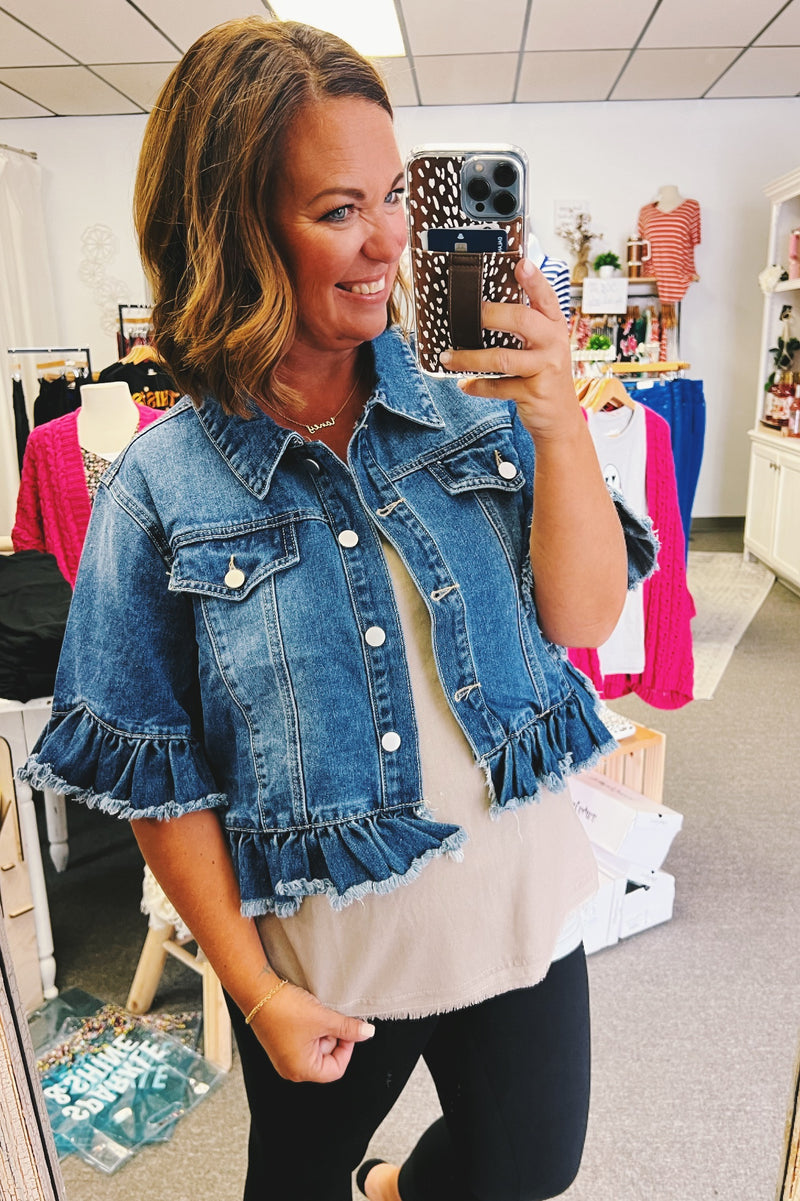 Clementine Ruffle Denim Jacket