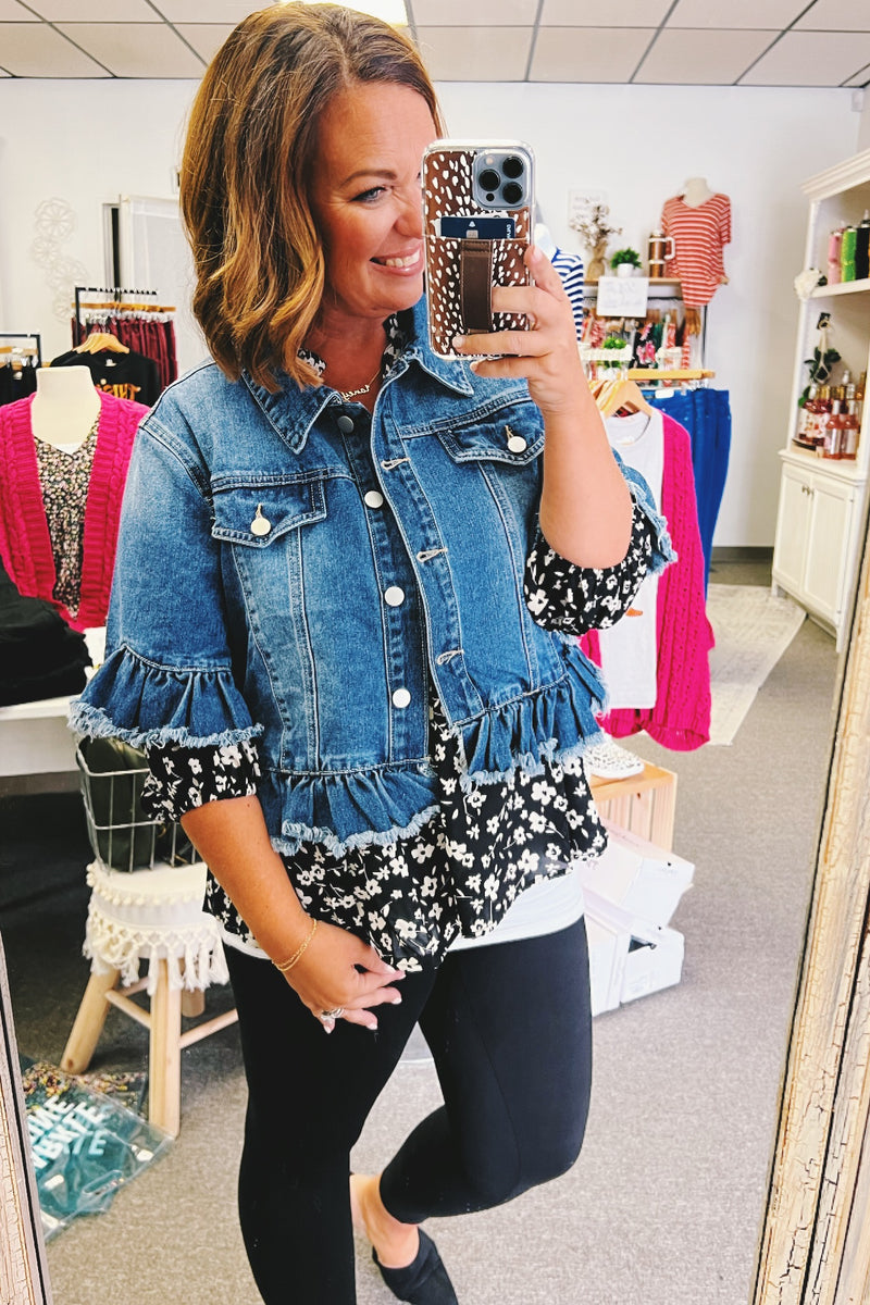 Clementine Ruffle Denim Jacket