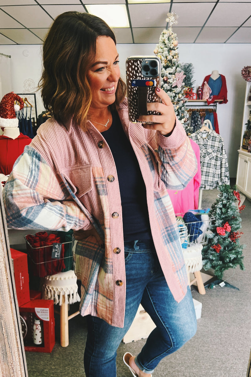 Georgette Plaid Block Shacket