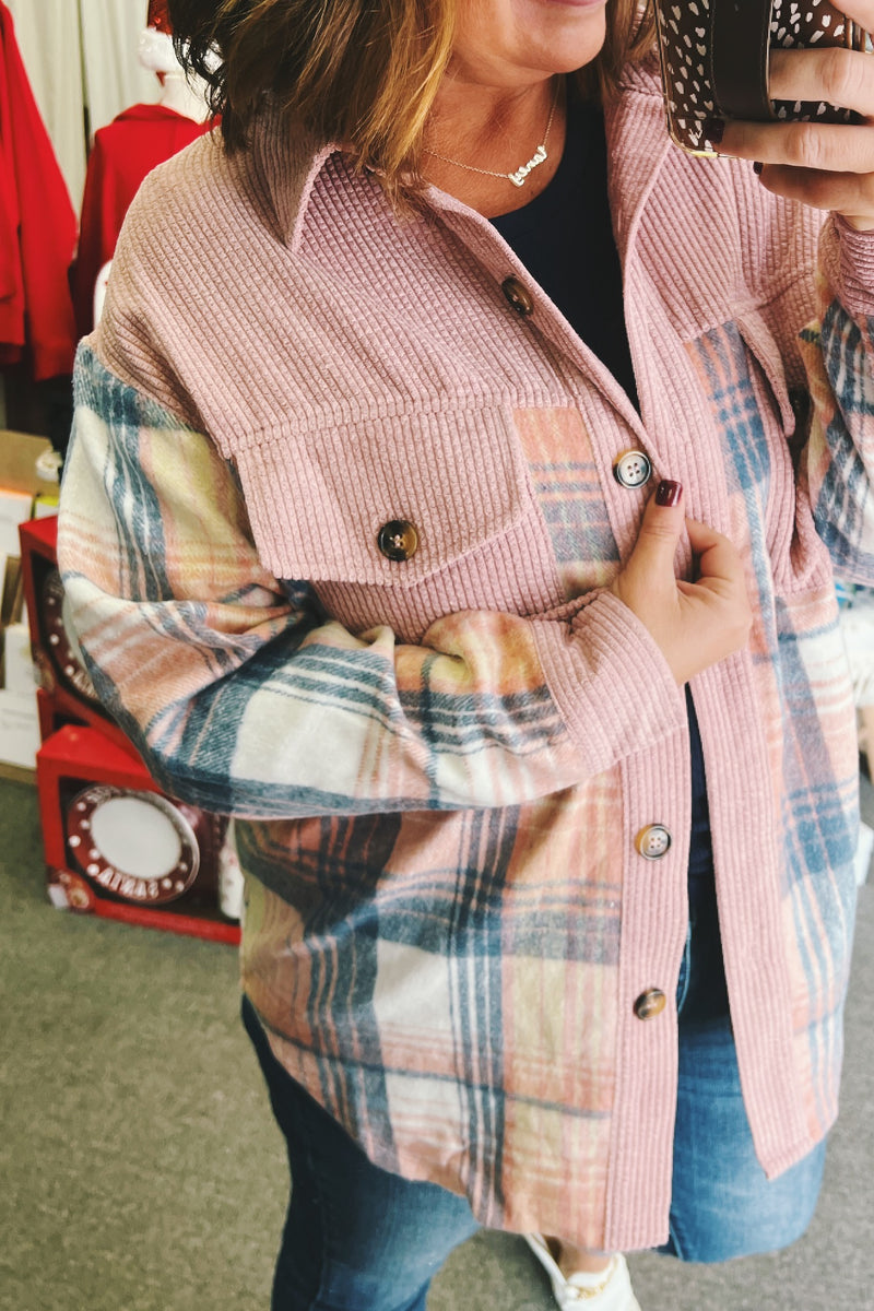 Georgette Plaid Block Shacket