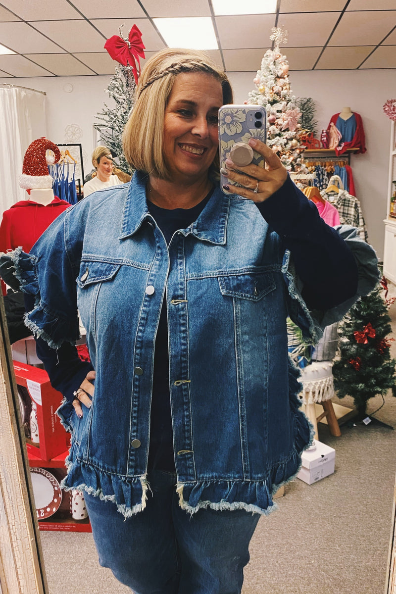 Clementine Ruffle Denim Jacket