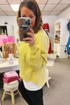 Edith Relaxed Knit Top Citron