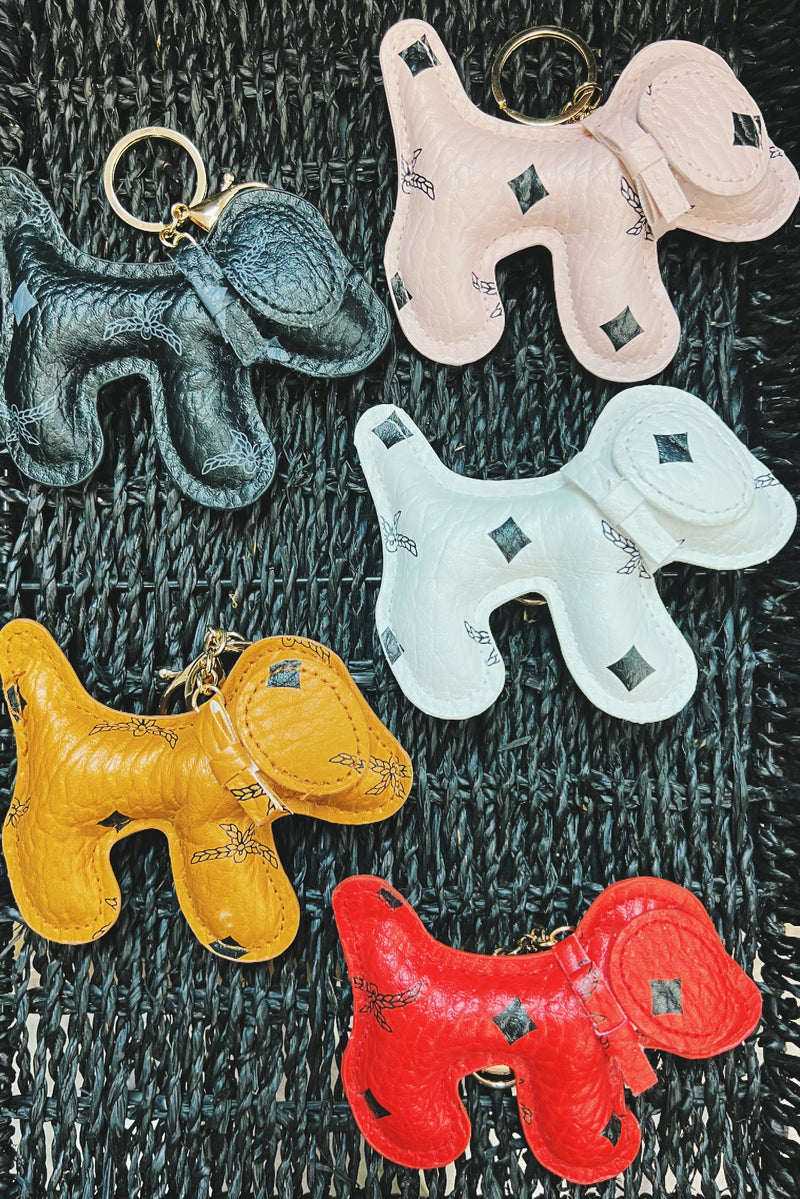 Love Pup Faux Leather Dog Keychains