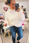 Elaine Mock Neck Boucle Sweater