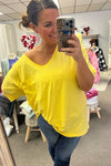 Charlotte Oversized Raw Edge Tshirt Yellow