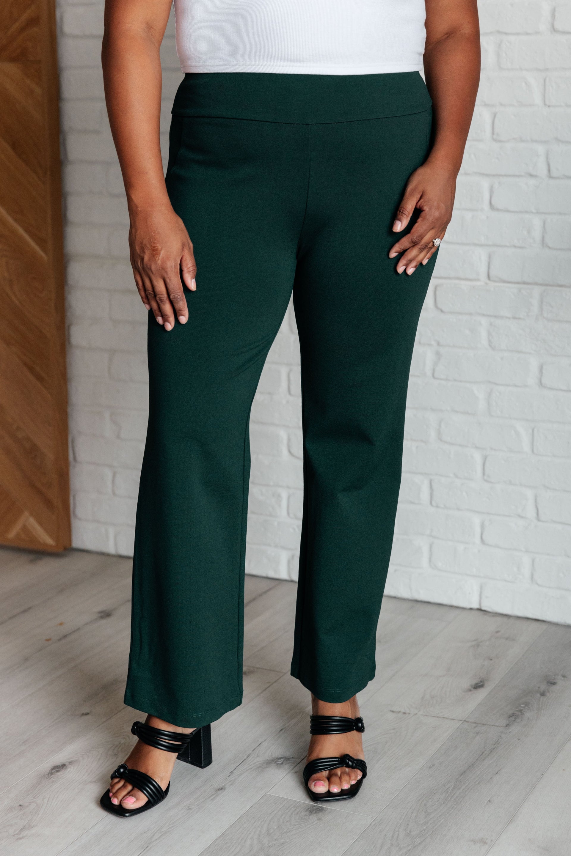 forest green dress pants womens Ryrjj Womens Stretch Dress Pants Casual Slacks Pants with Pockets Flared Straight Leg Bootcut Trousers for Office Work Business(Green,M), Women's,