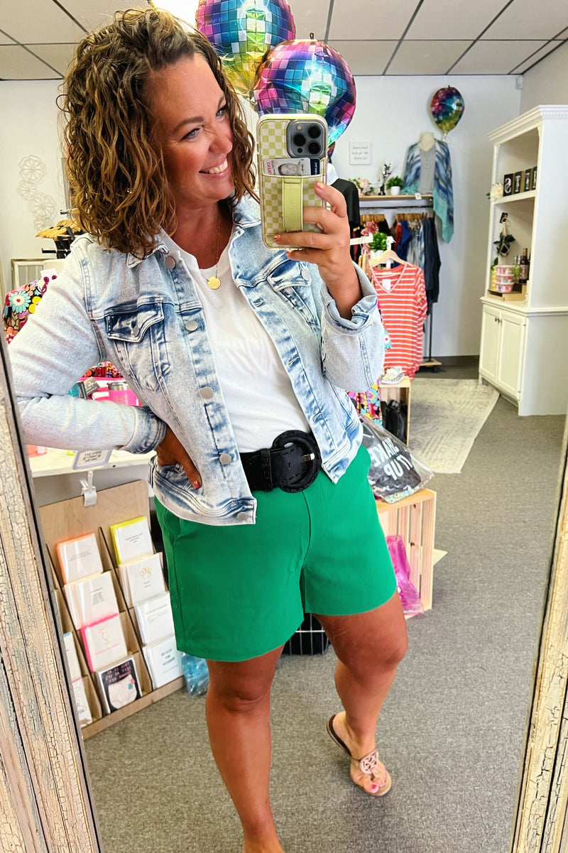 Sadie Kelly Green Trouser Shorts