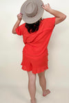 Gail Flutter Hem Cotton Muslin Shorts: 2 colors