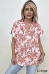 Colleen Floral Print Ruffle Sleeve Top- 2 colors